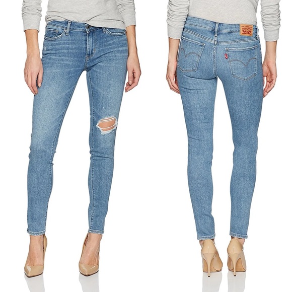 Levi's Denim - Levi's 711 skinny distressed mid rise jeans 28